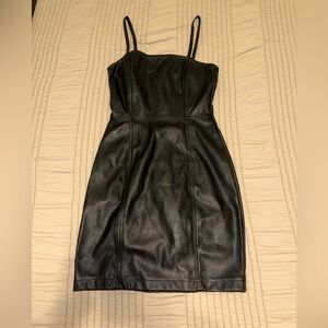 Divided Black Leather Dress